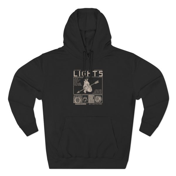 Lights Alive Again Lyric Tee Three-panel Fleece Hoodie